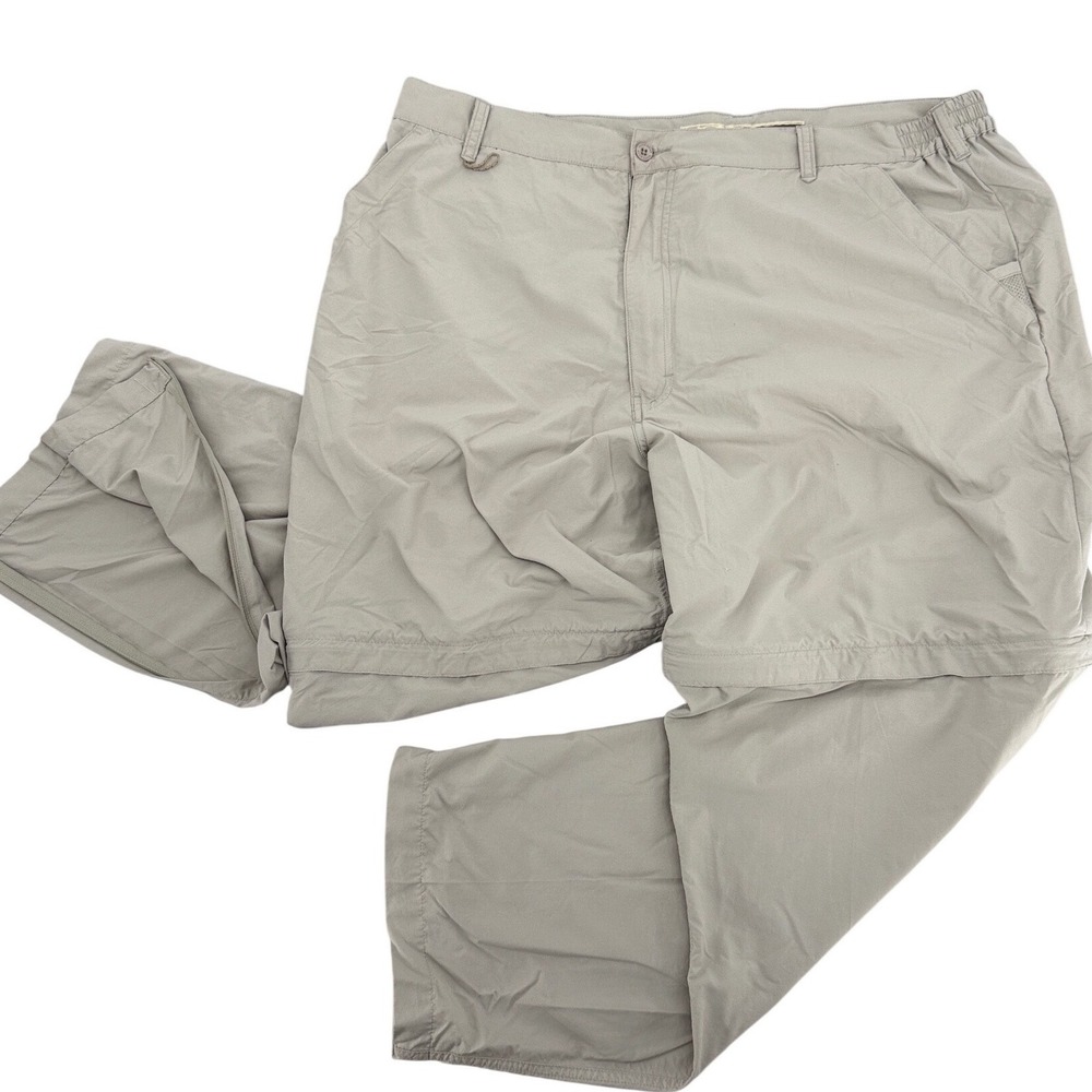 Cabelas Guidewear Mens‎ 2XL Khaki Convertible ZipOff Fishing Hiking Pants 40UPF
